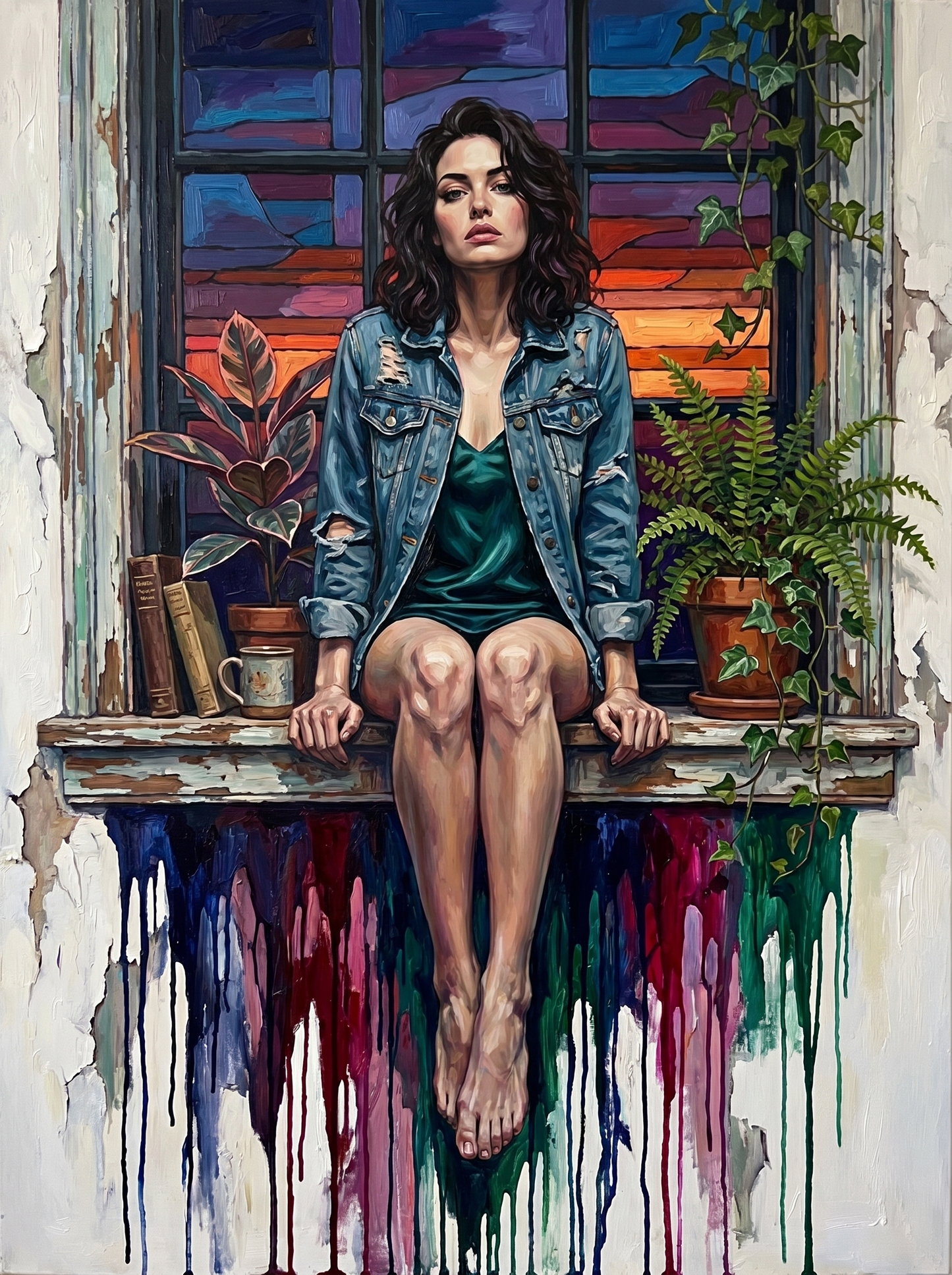 Window Girl Dreaming (80 Colors)
