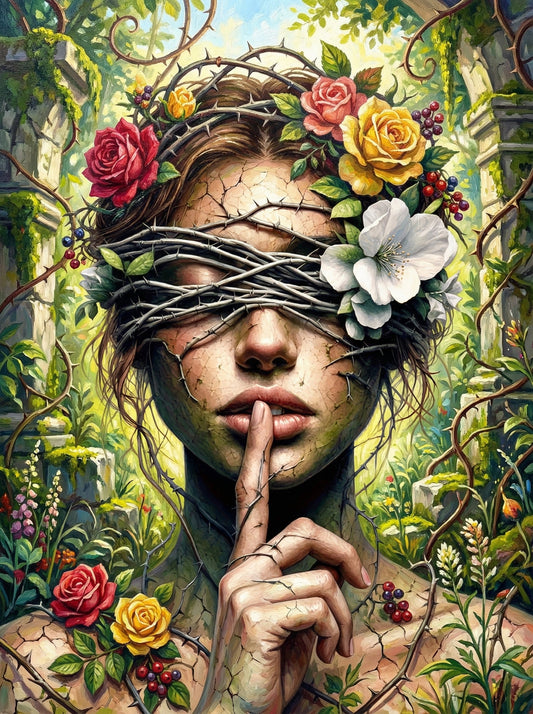 Woman Blindfolded Silence (80 Colors)