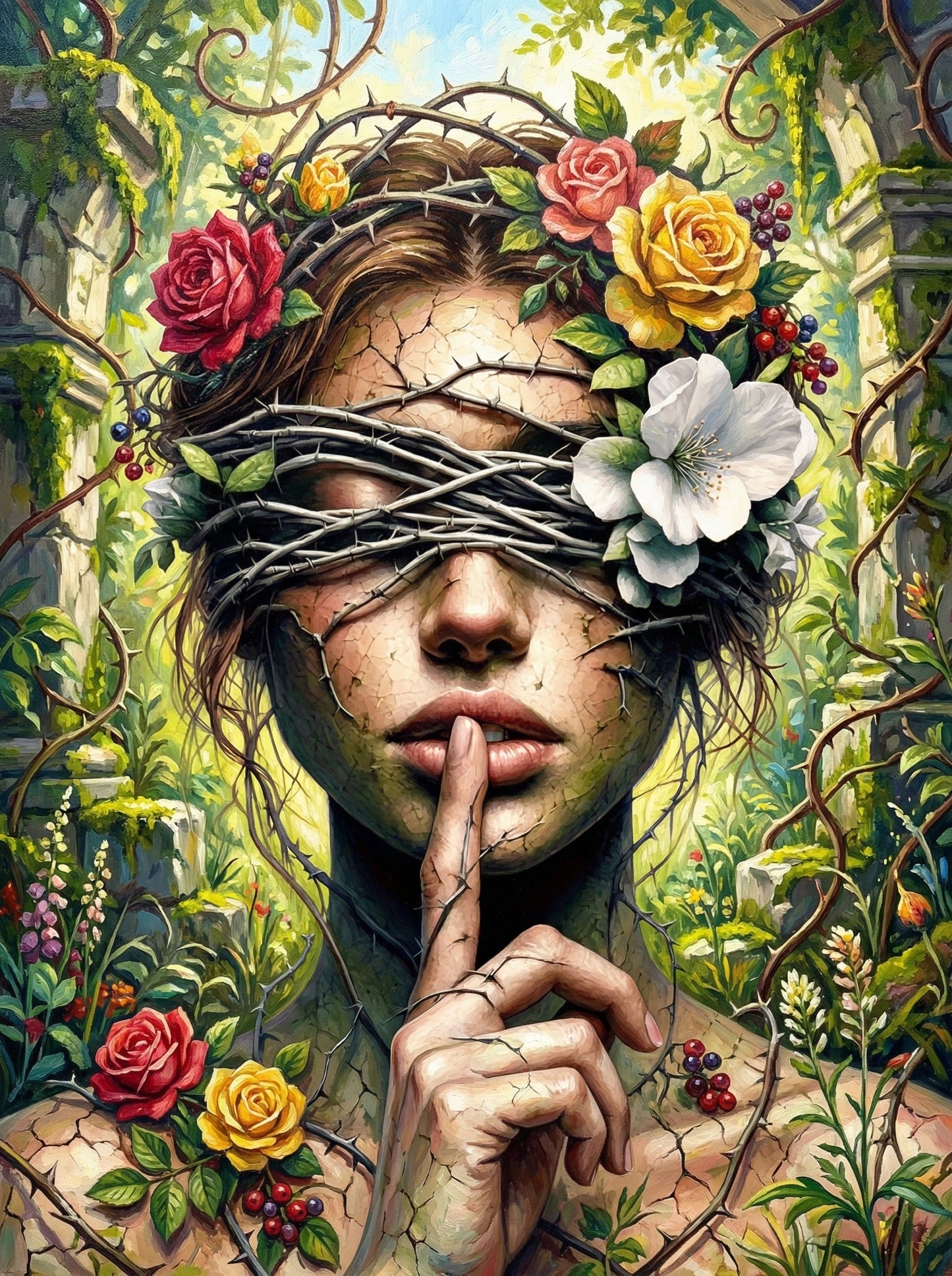 Woman Blindfolded Silence (120 Colors)
