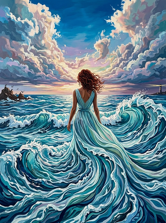 Woman Ocean Wave Dress (80 Colors)