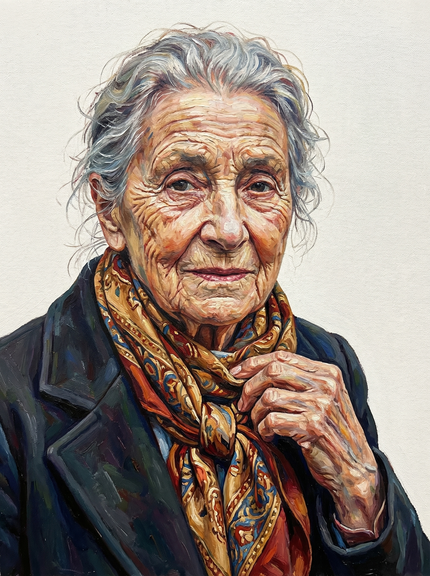 Woman With Knit Scarf (120 Colors)