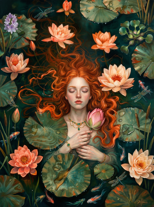 Woman With Lotus Flowers (120 Colors)