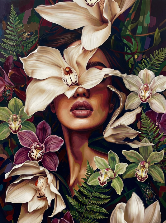 Woman With White Orchids (120 Colors)