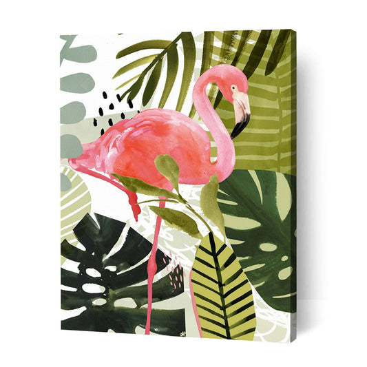 Flamingo Among Leaves - Paint By Numbers Cities