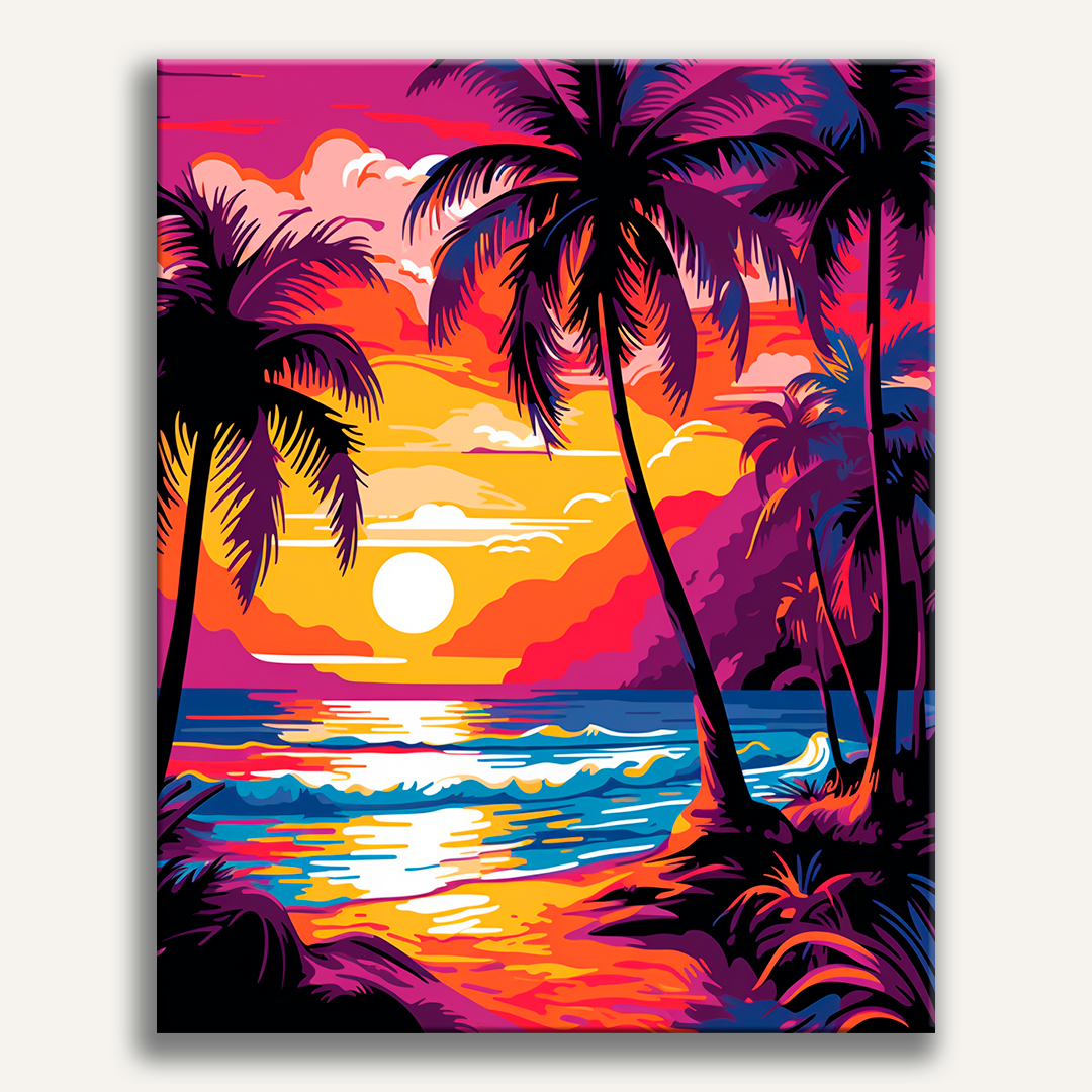 Tropical Sundown Palms – Paint by Numbers Kits