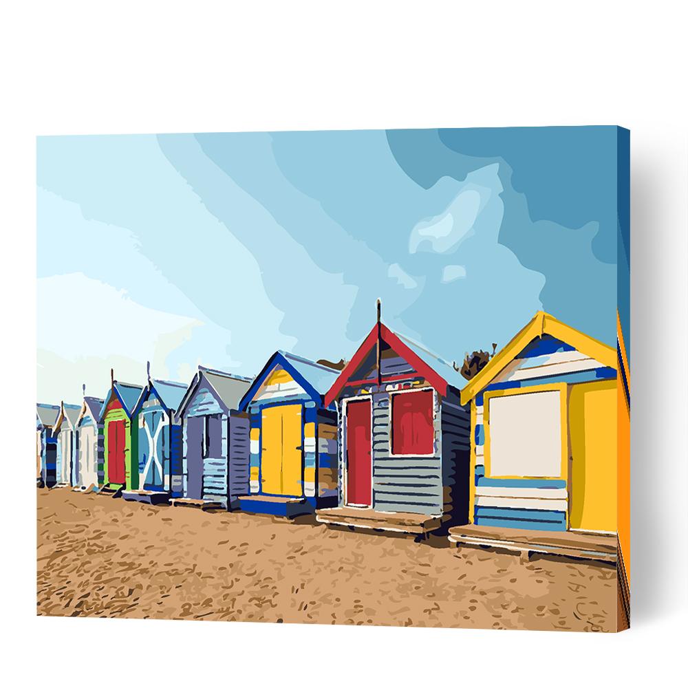 Beach Boxes - Paint By Numbers Cities