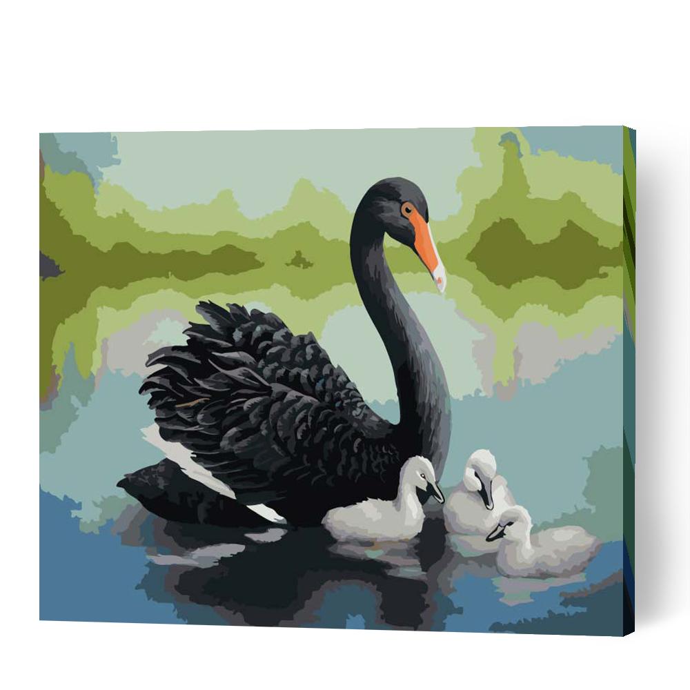 Swan & Cygnets - Paint By Numbers Cities