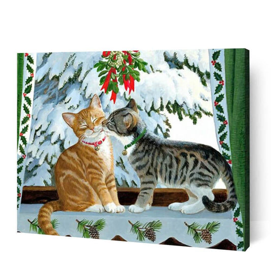 Cats Under the Mistletoe - Paint By Numbers Cities