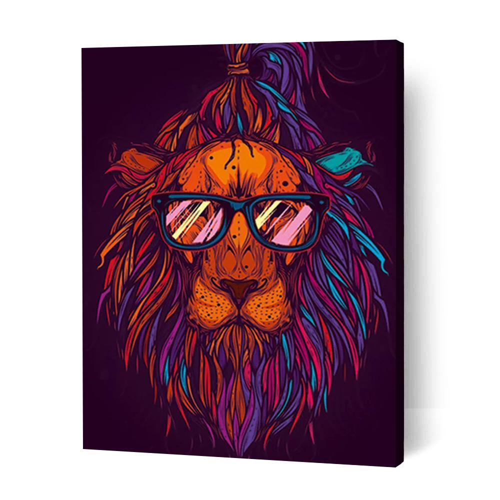 Hipster Lion - Paint By Numbers Cities