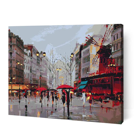 Walk in the Rain II - Paint By Numbers Cities