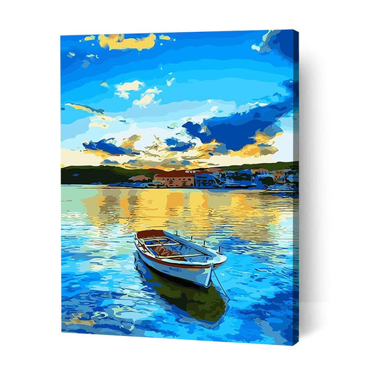 Boat on the Shore - Paint By Numbers Cities