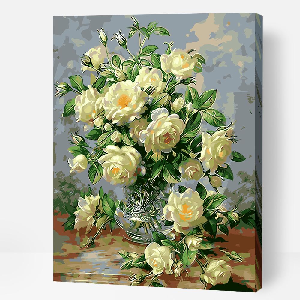 Buy White Roses Paint by Numbers Kits | Australia