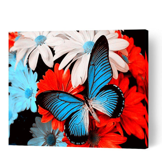 A Butterfly on Flower - Paint By Numbers Cities
