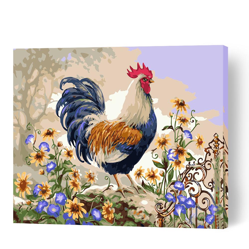 A Cock in The Garden - Paint By Numbers Cities