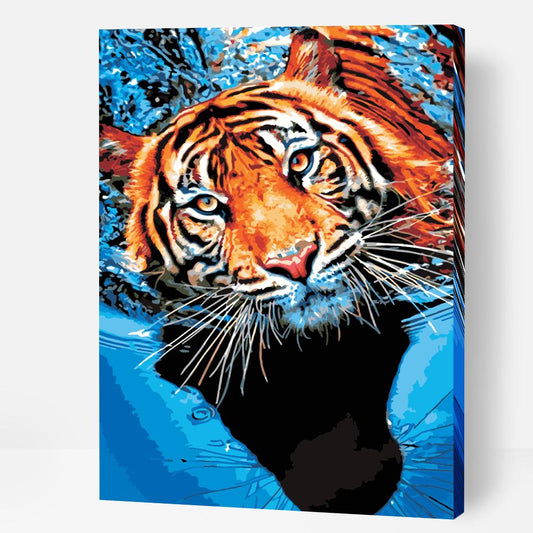A Tiger in The Water - Paint By Numbers Cities