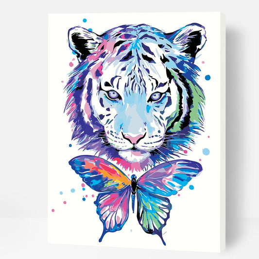 A Tiger vs Butterfly - Paint By Numbers Cities
