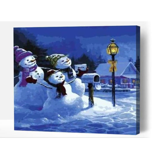 A Happy Snow Family - Paint By Numbers Cities