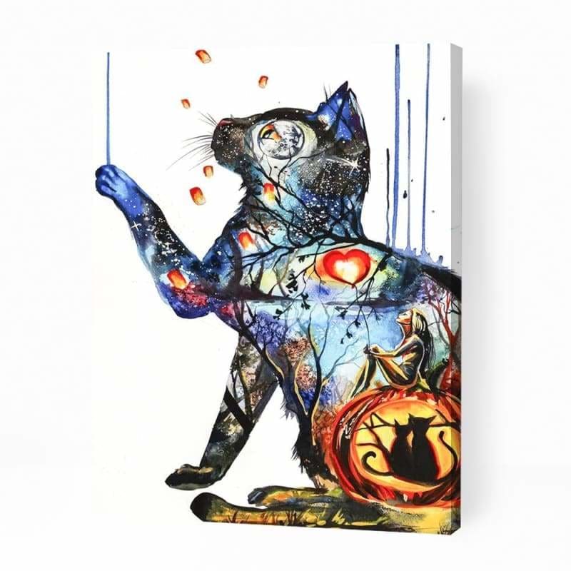 Abstract Fantasy Cat - Paint By Numbers Cities