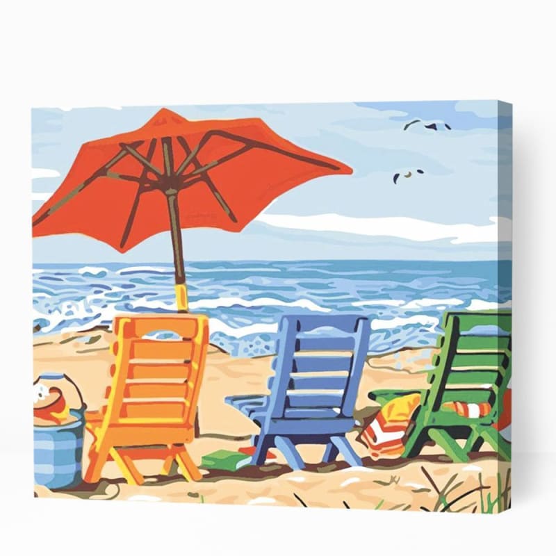 Order Beach Chair Trio Paint by Numbers Kits Australia