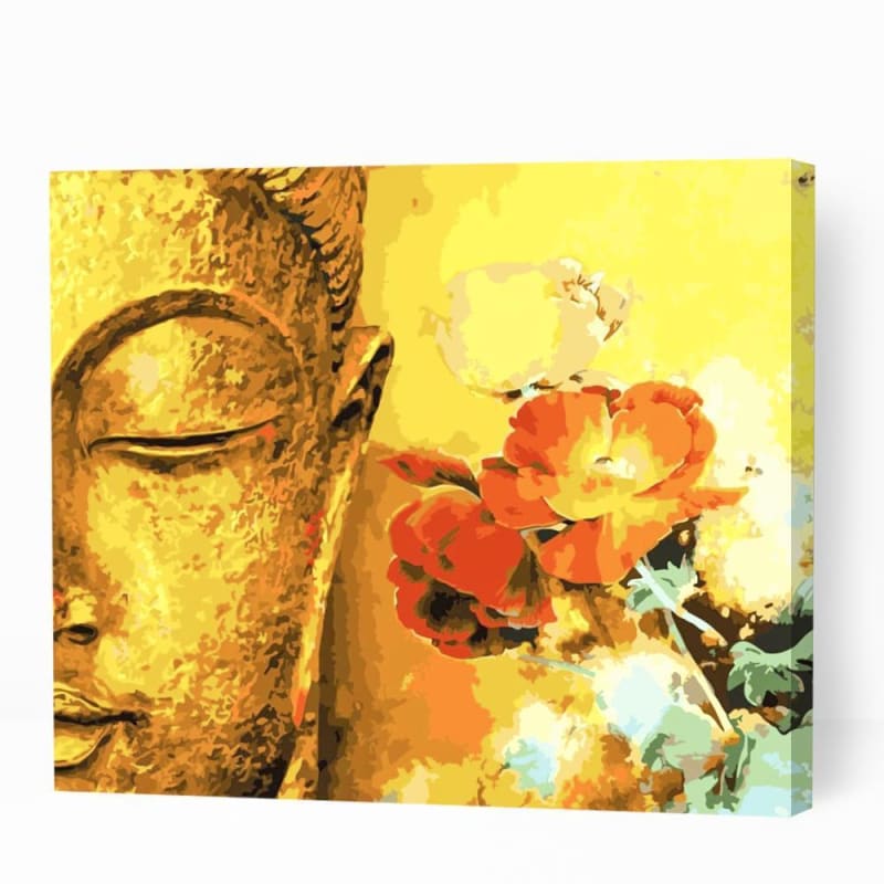 Beautiful Buddha with Flowers - Paint By Numbers Cities