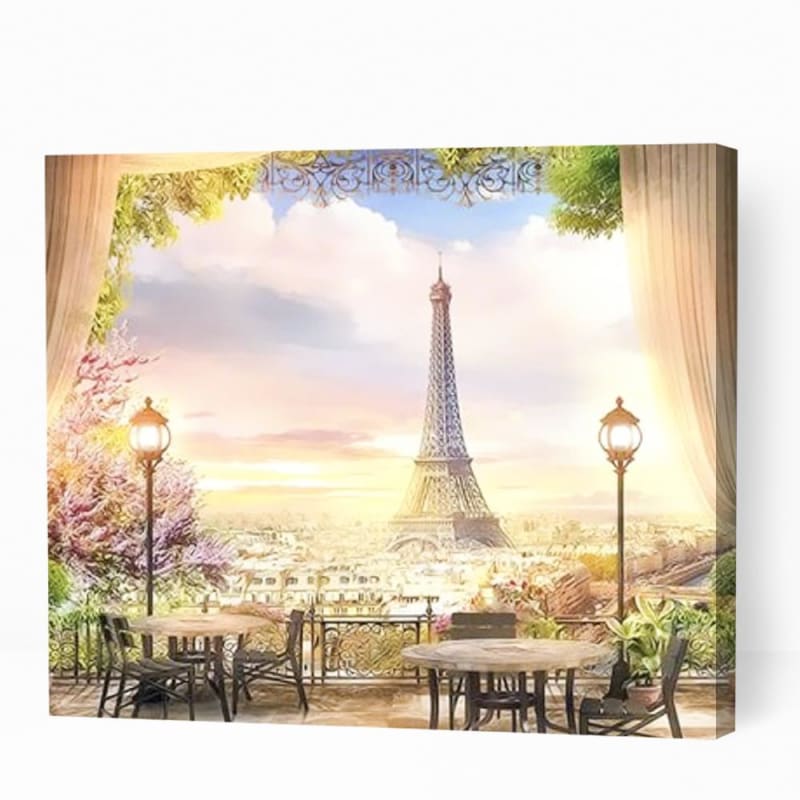 Beautiful Eiffel Tower Backdrop - Paint By Numbers Cities