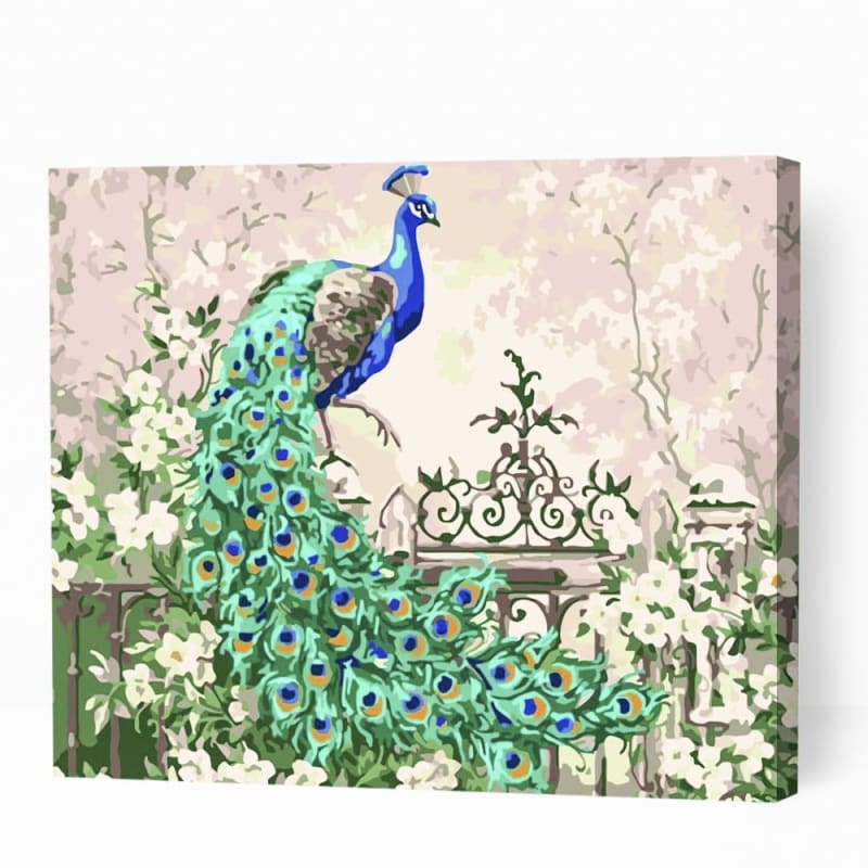 Beautiful Peacock on Gate - Paint By Numbers Cities