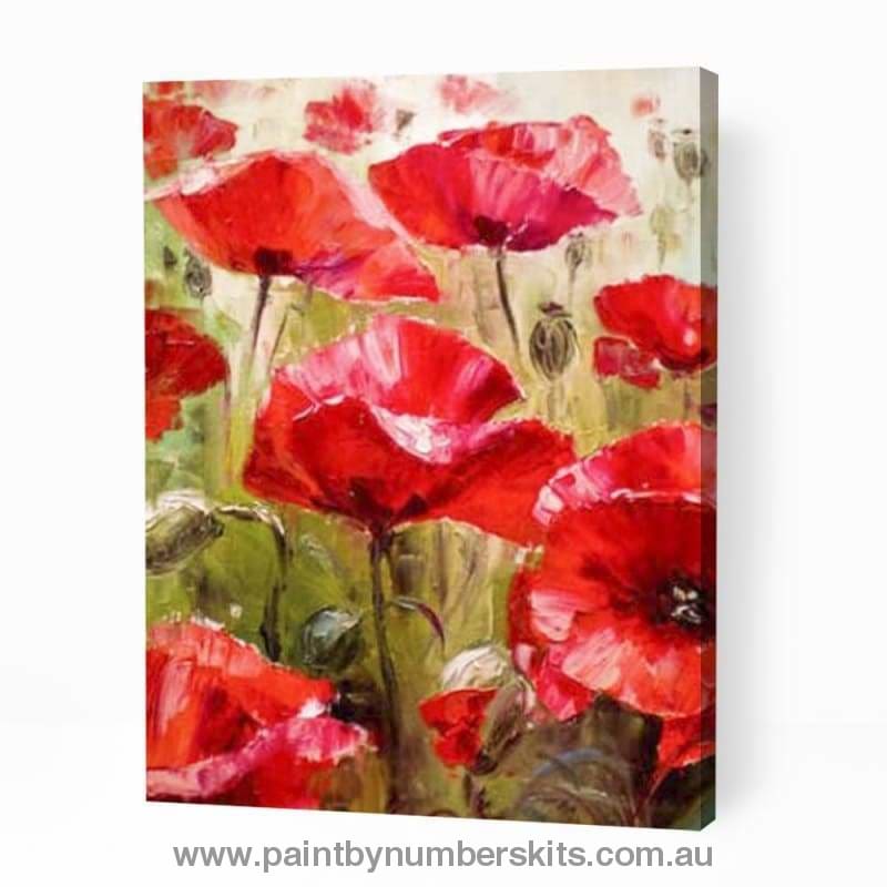 Beautiful Red Flowers - Paint By Numbers Cities