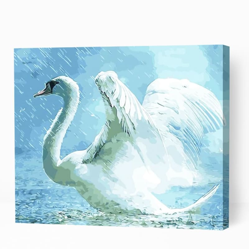 Beautiful Swan in Rain - Paint By Numbers Cities