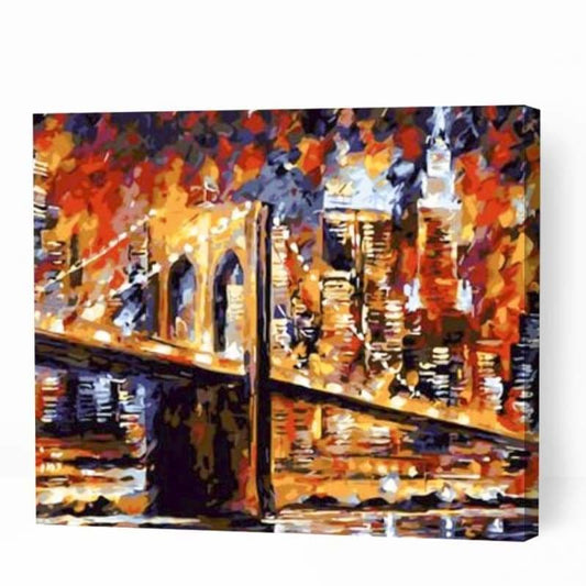 Bridge Decorated with Lights - Paint By Numbers Cities