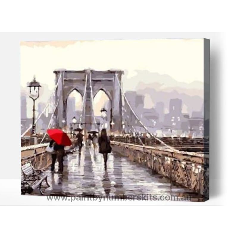 Brooklyn Bridge In The Rain - Paint By Numbers Cities
