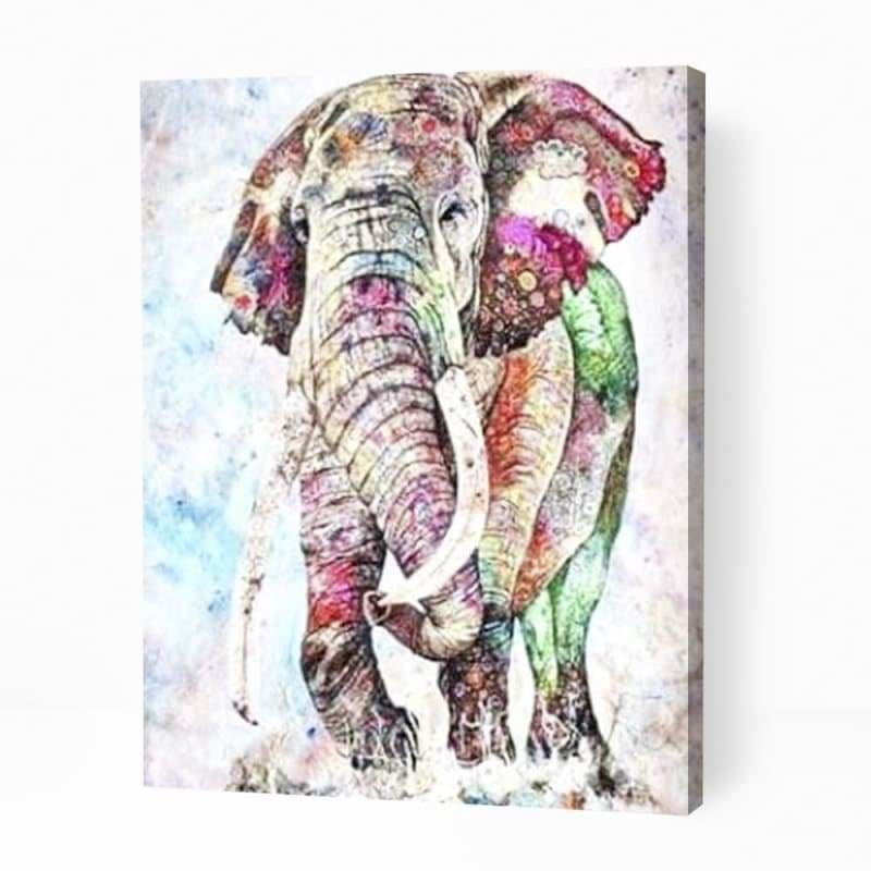 Captivating Colorful Elephant - Paint By Numbers Cities