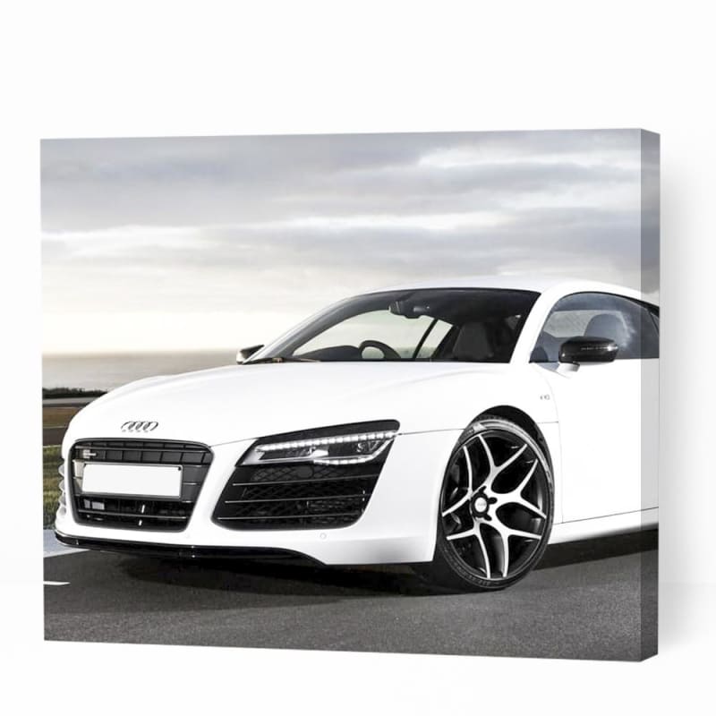 Captivating White Audi R8 - Paint By Numbers Cities