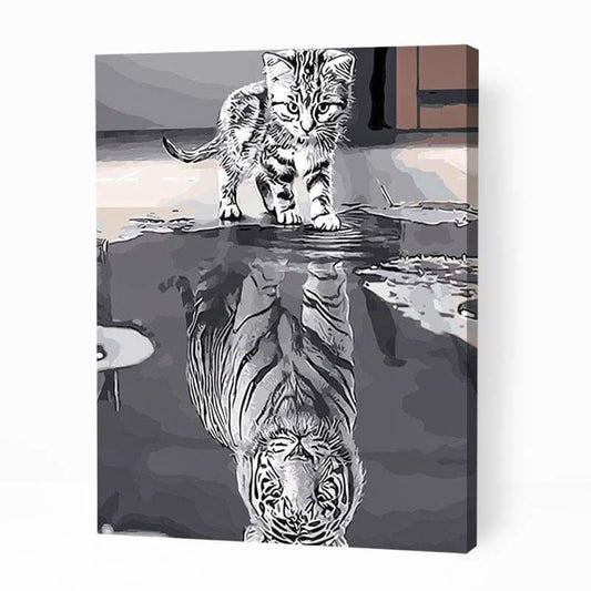 Cat Mirror to Tiger - Paint By Numbers Cities