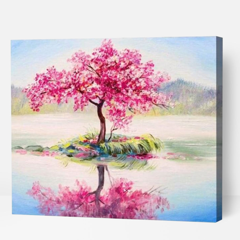 Cherry Blossom Lake - Paint By Numbers Cities