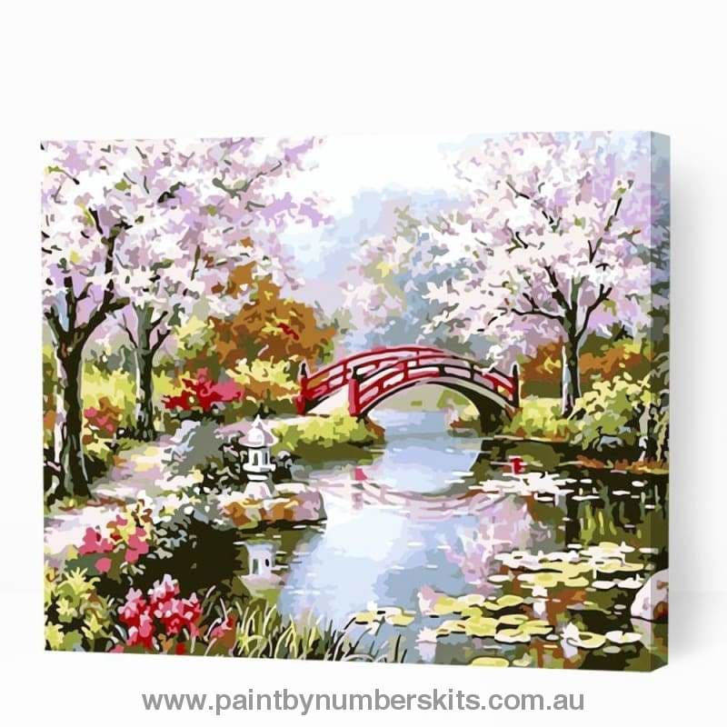 Cherry Blossoms Scenery - Paint By Numbers Cities