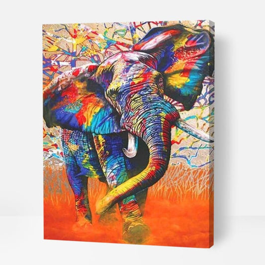 Colorful Elephant Art - Paint By Numbers Cities