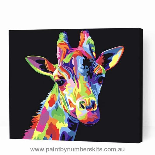 Colorful Giraffe Head - Paint By Numbers Cities