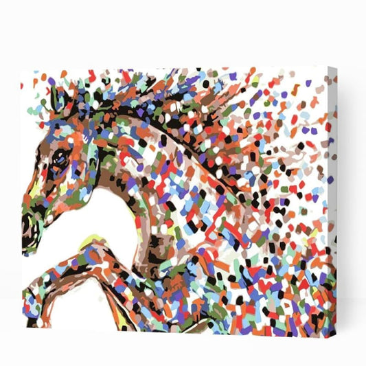 Colorful Horse Gallop - Paint By Numbers Cities