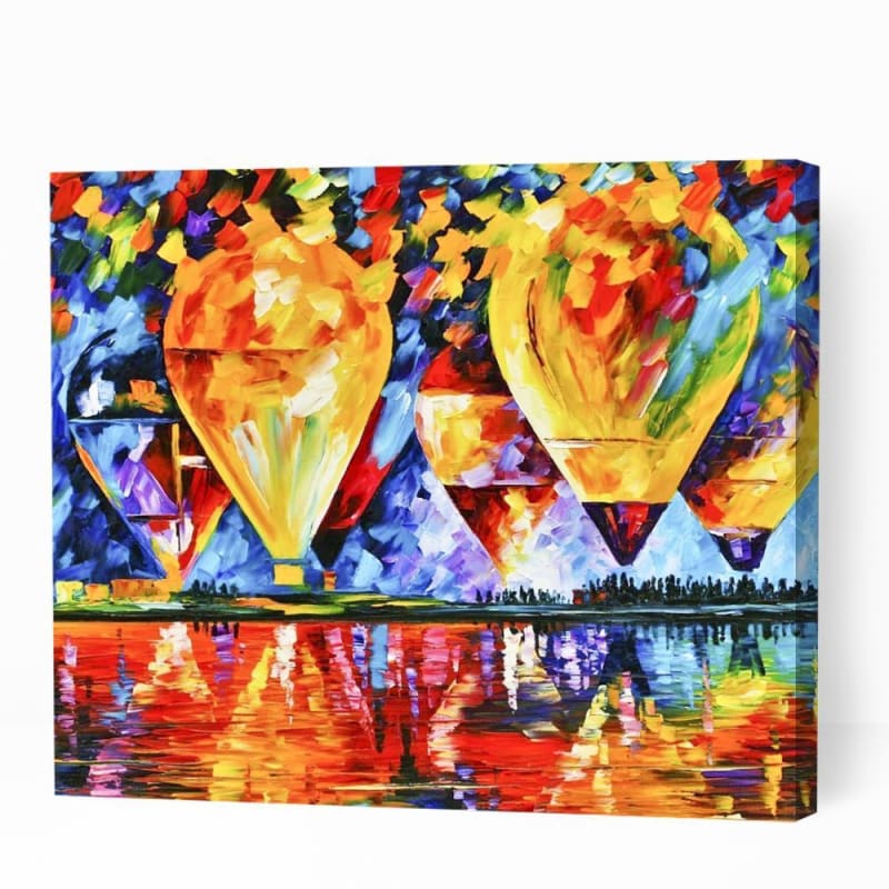 Colorful Hot Air Balloons - Paint By Numbers Cities