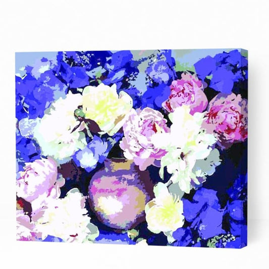 Colorful Peonies in Vase - Paint By Numbers Cities