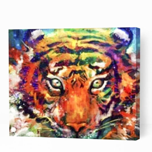 Colorful Tiger Face - Paint By Numbers Cities