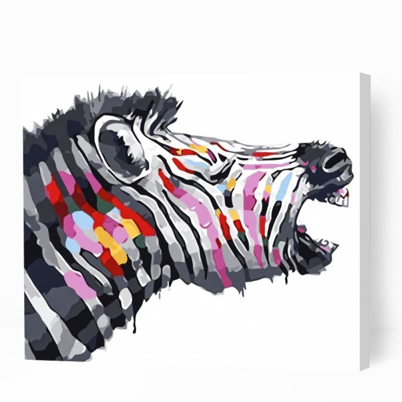 Colorful Zebra Braying - Paint By Numbers Cities