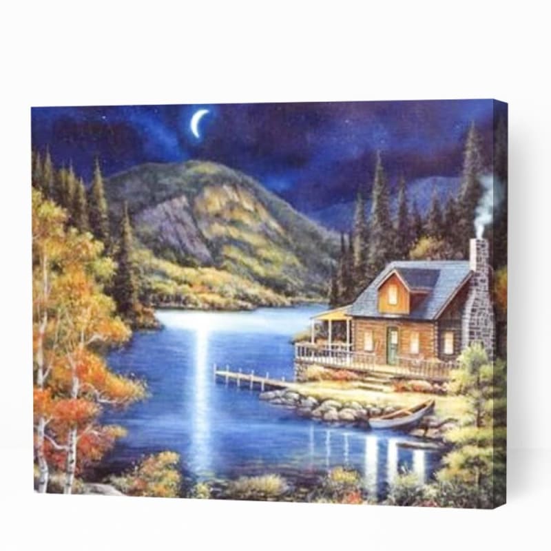 Cottage at Lakeside - Paint By Numbers Cities