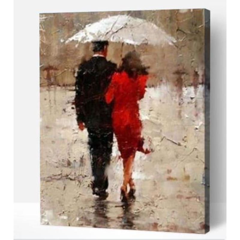 Couple In The Rain - Paint By Numbers Cities