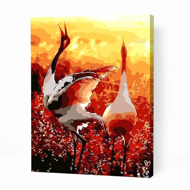 Cranes at Sunset - Paint By Numbers Cities