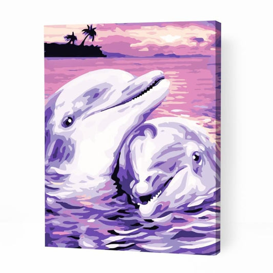 Cute Dolphin Couple - Paint By Numbers Cities