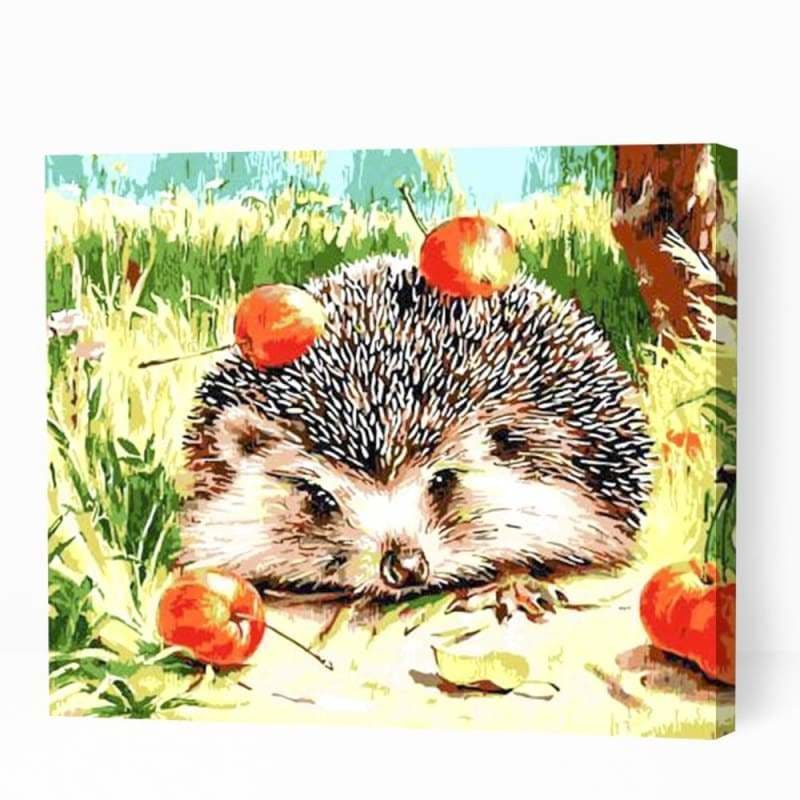 Cute Hedgehog in Forest - Paint By Numbers Cities