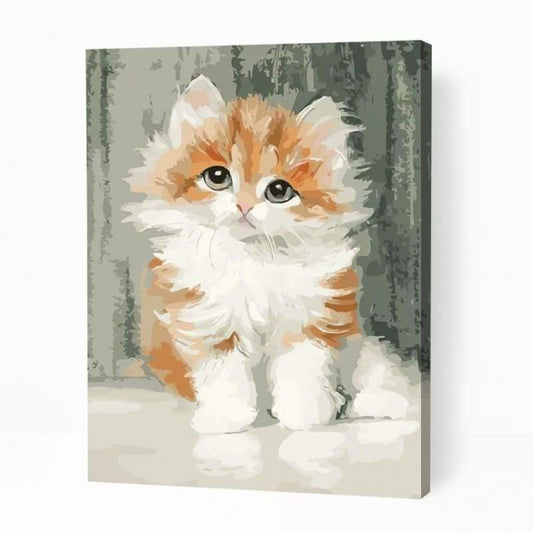 Cute Kitten in Snow - Paint By Numbers Cities