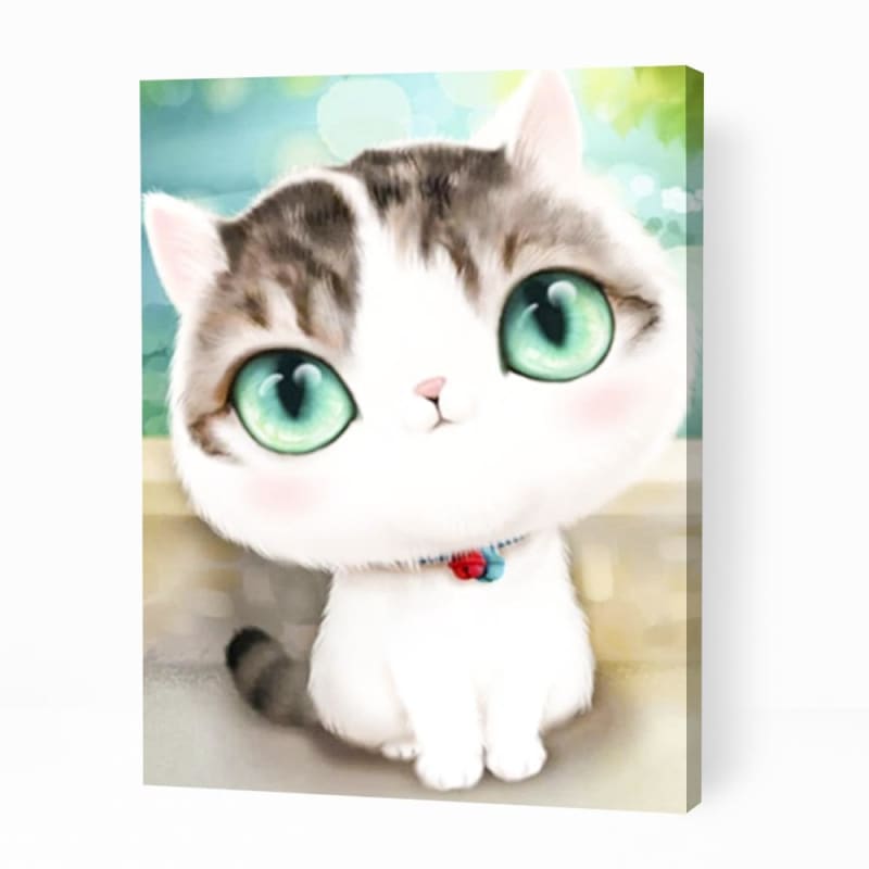 Cute Kitten with Green Eyes - Paint By Numbers Cities