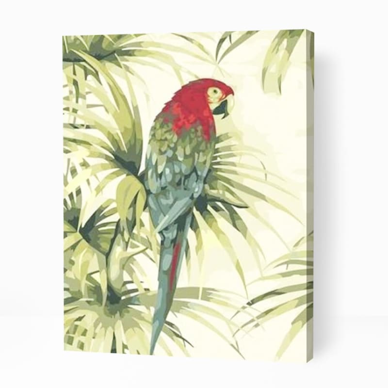 Cute Parrot on Branch - Paint By Numbers Cities
